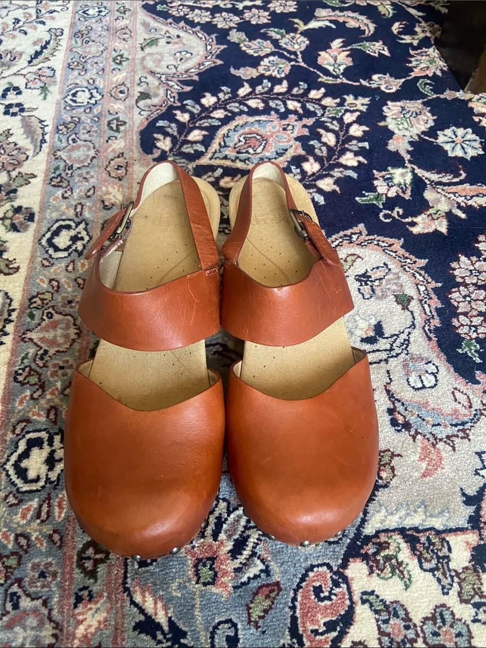 Dansko Thea  cognac brown chunky strapped clogs, 38 - Picture 5 of 13
